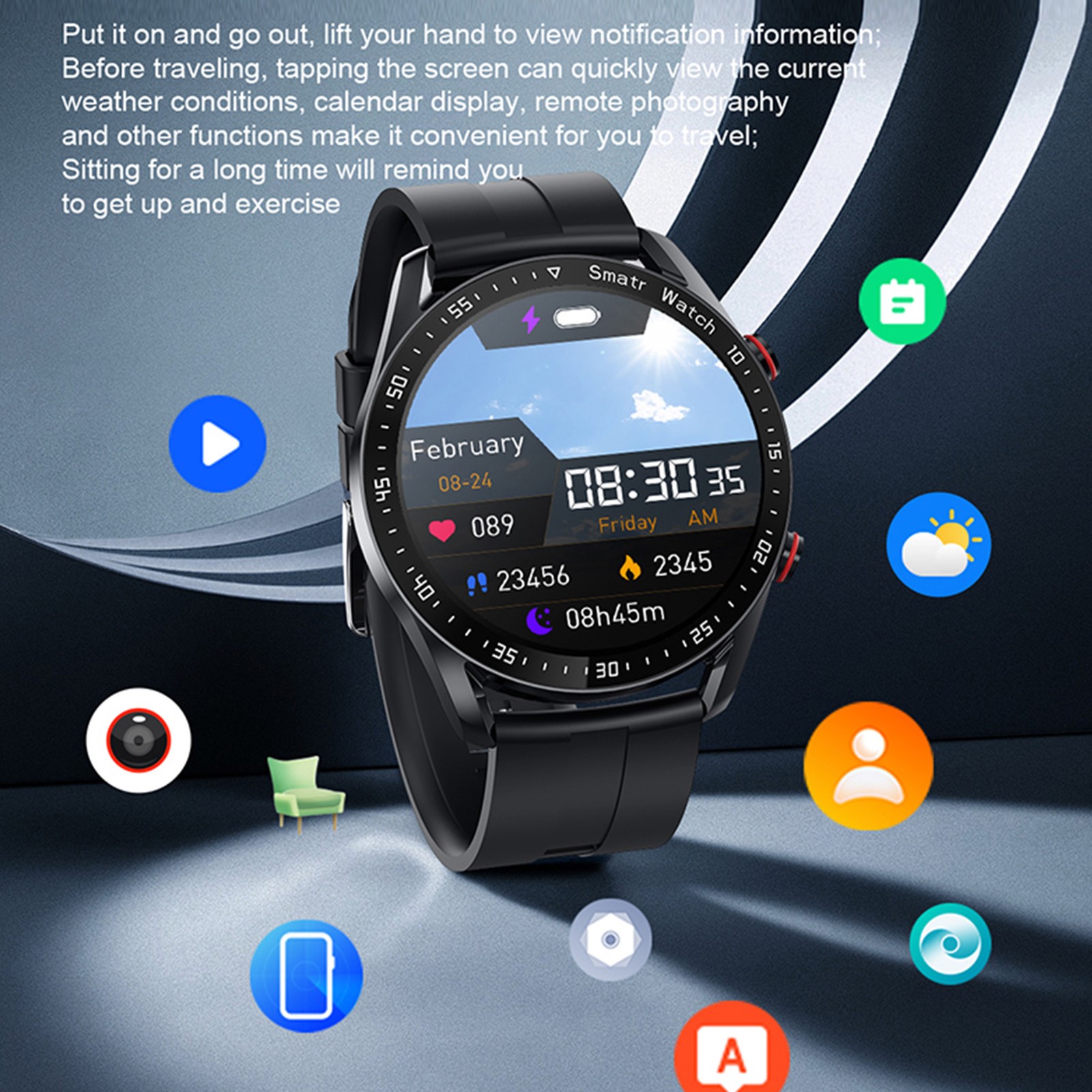Smart Sports Watch With 1.52 Inch Screen BT Call Health Monitoring Multi-Sp AUNC