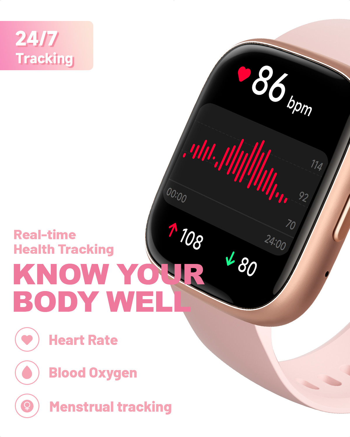 Smart Watch Men Women Waterproof Heart Rate Bluetooth for iOS Android Samsung