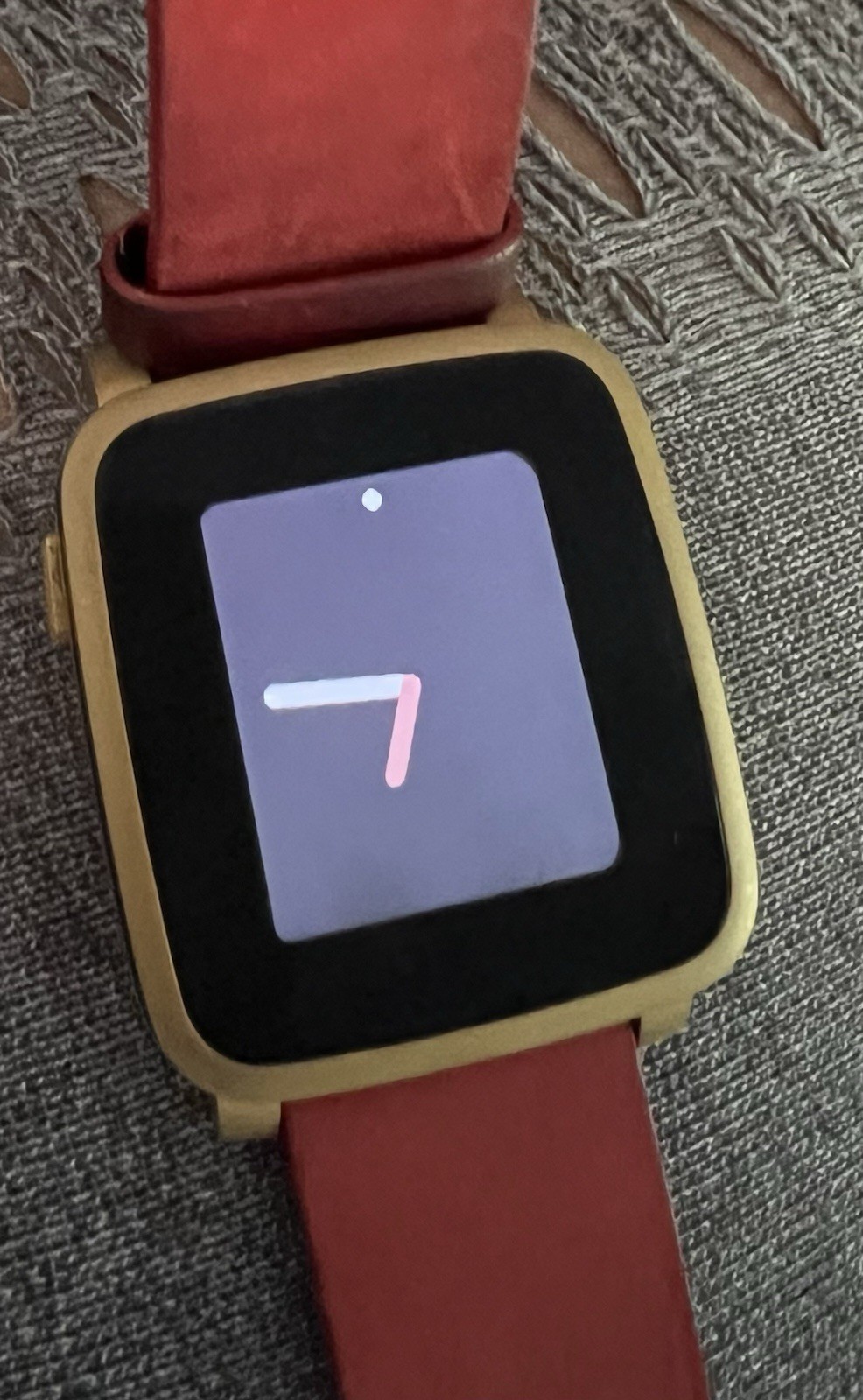 Pebble Time Gold Metal38mm Smartwatch Red LeatherBand iOS/Android 4GB +2chargers