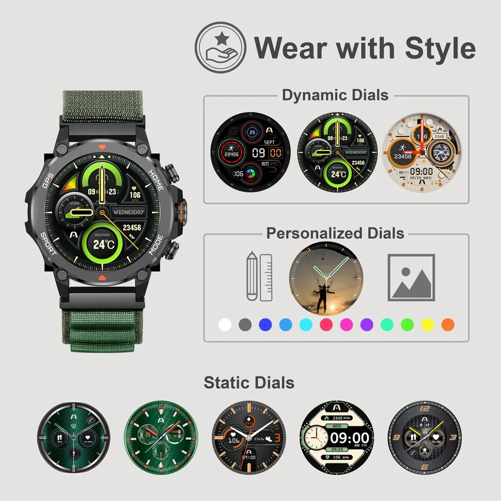ArgomTech SkeiWatch C80 Rugged Smartwatch GPS AMOLED Bluetooth Call