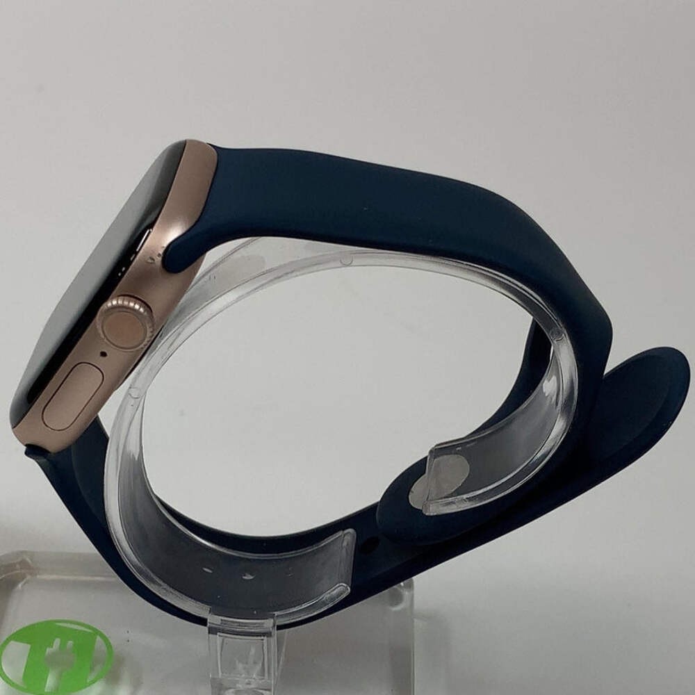 GPS Only Apple Watch Series 11 42MM Rose Gold Aluminum navy blue sport band