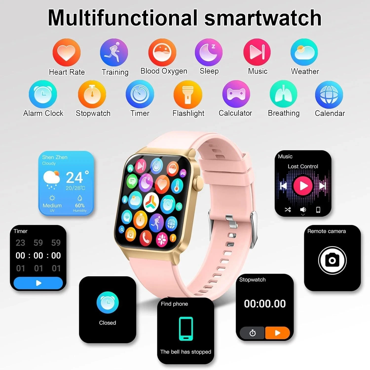 Women’s Smart Watch Bluetooth SmartWatch For Apple iPhone iOS and Android