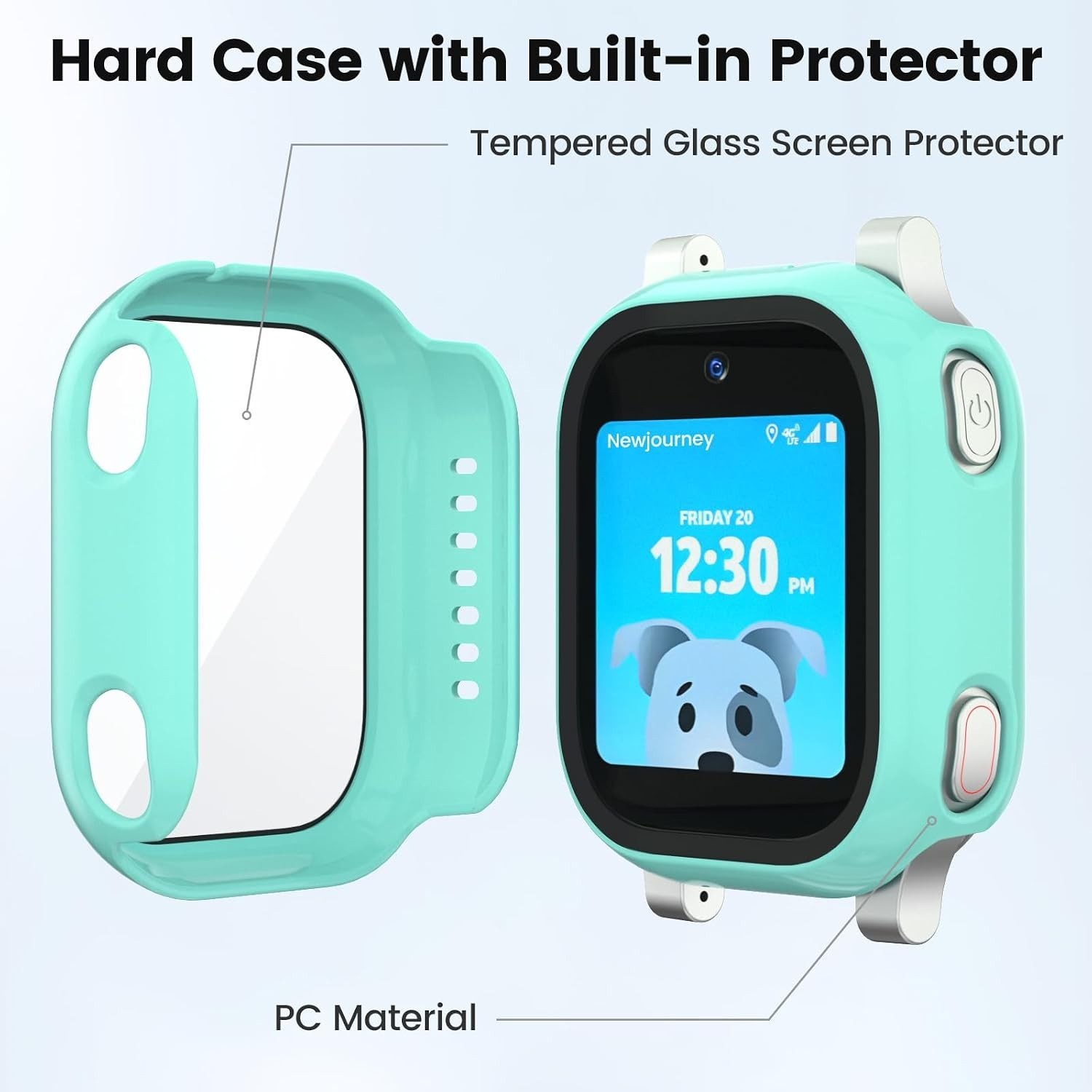 3 Pack Bumper Case For AT&T Amigo Jr Watch Scratch-Resistant Tempered Glass