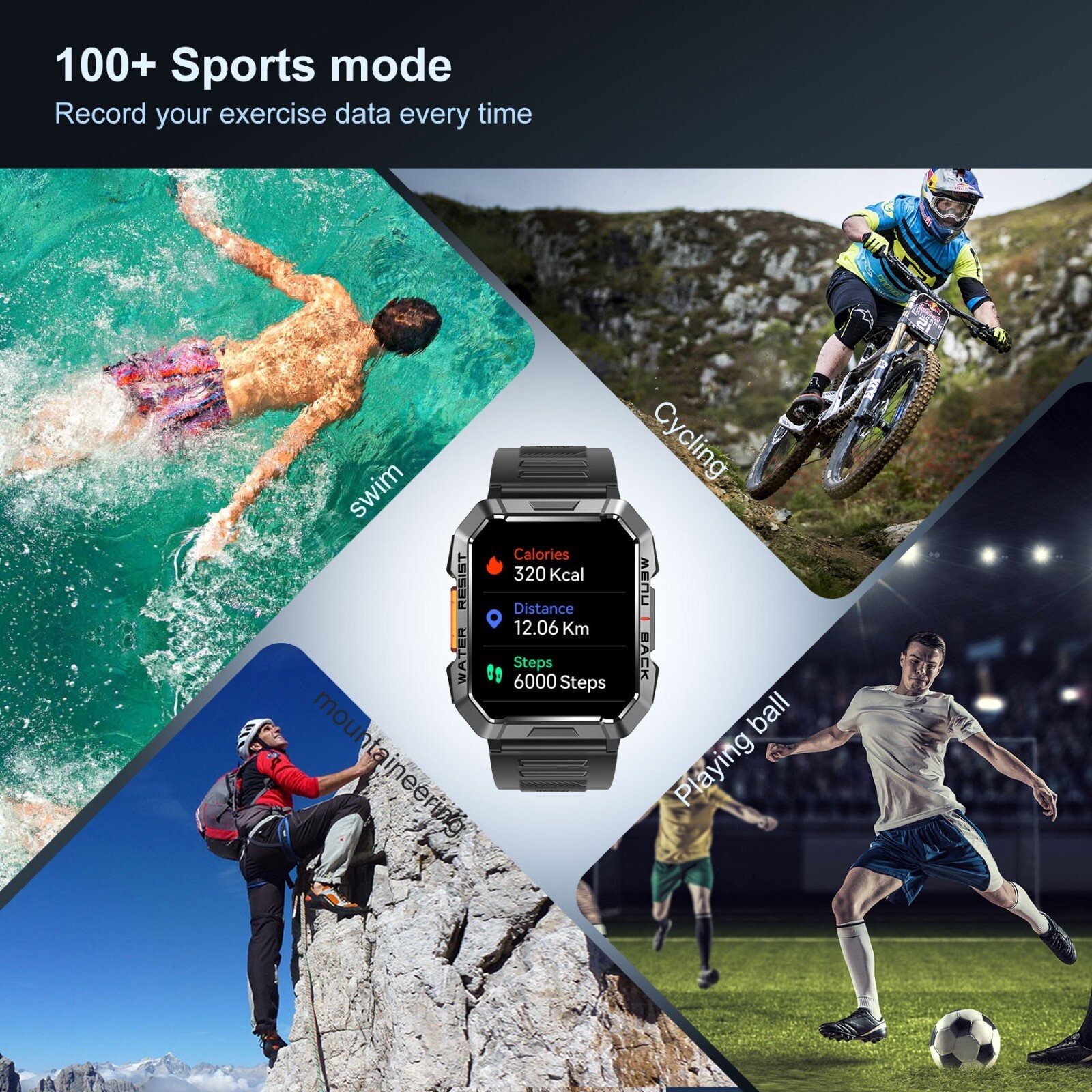 Military Smart Watches for Men Bluetooth Call (Answer/Make Call) 5ATM Waterproof