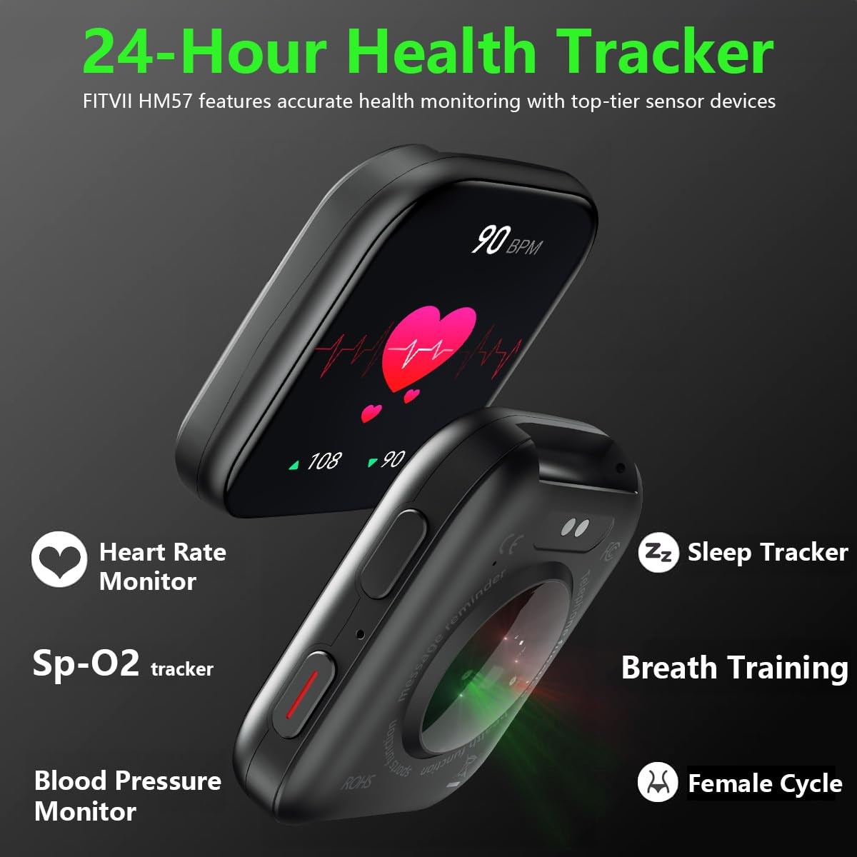 Health & Fitness Tracker (Answer/Make Calls), Smart Watch with 24/7 Heart Rat…
