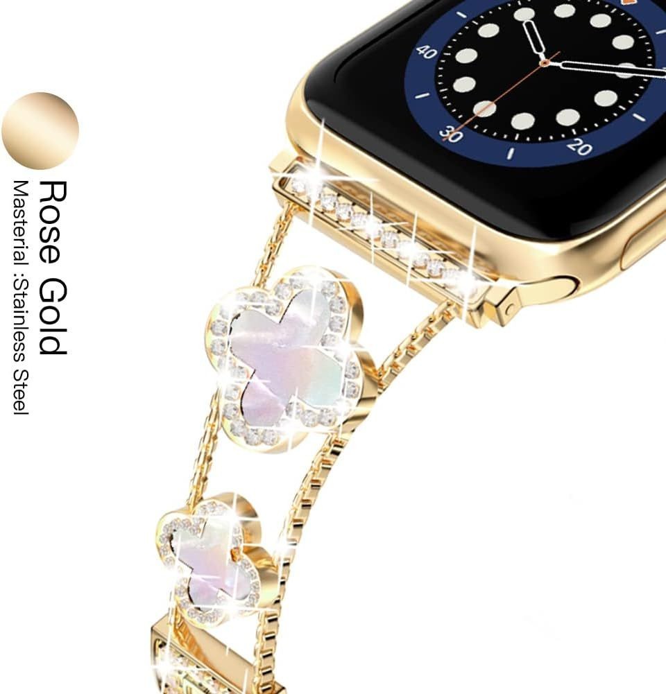 Gold Diamond Metal Band for Apple Watch Series 11/10/9 Compatible 38mm 40mm 41mm