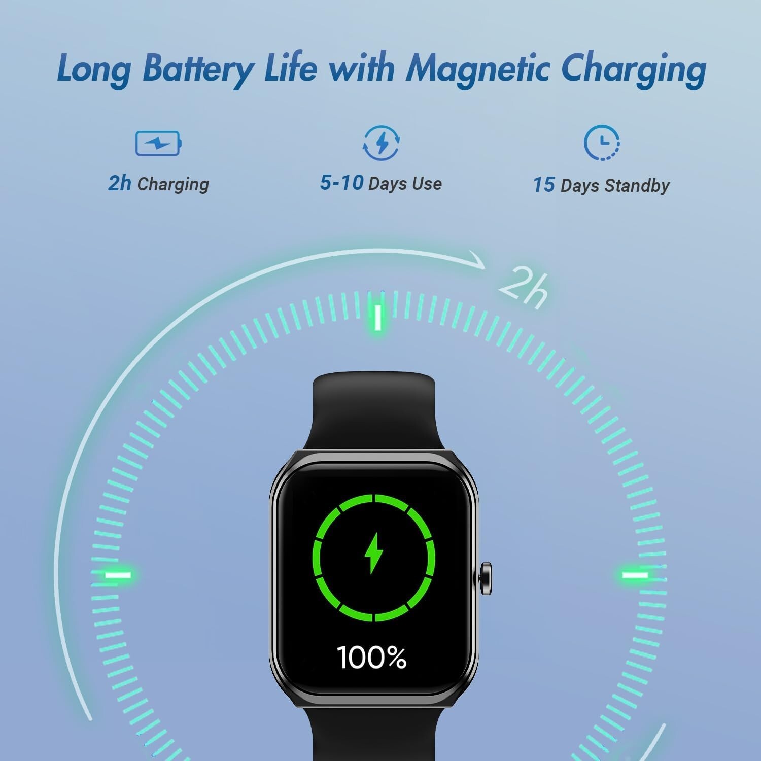 Smart watch BLACK Fitness Track 1.91″ Heart Rate Blood Oxygen, Sleep Android IOS