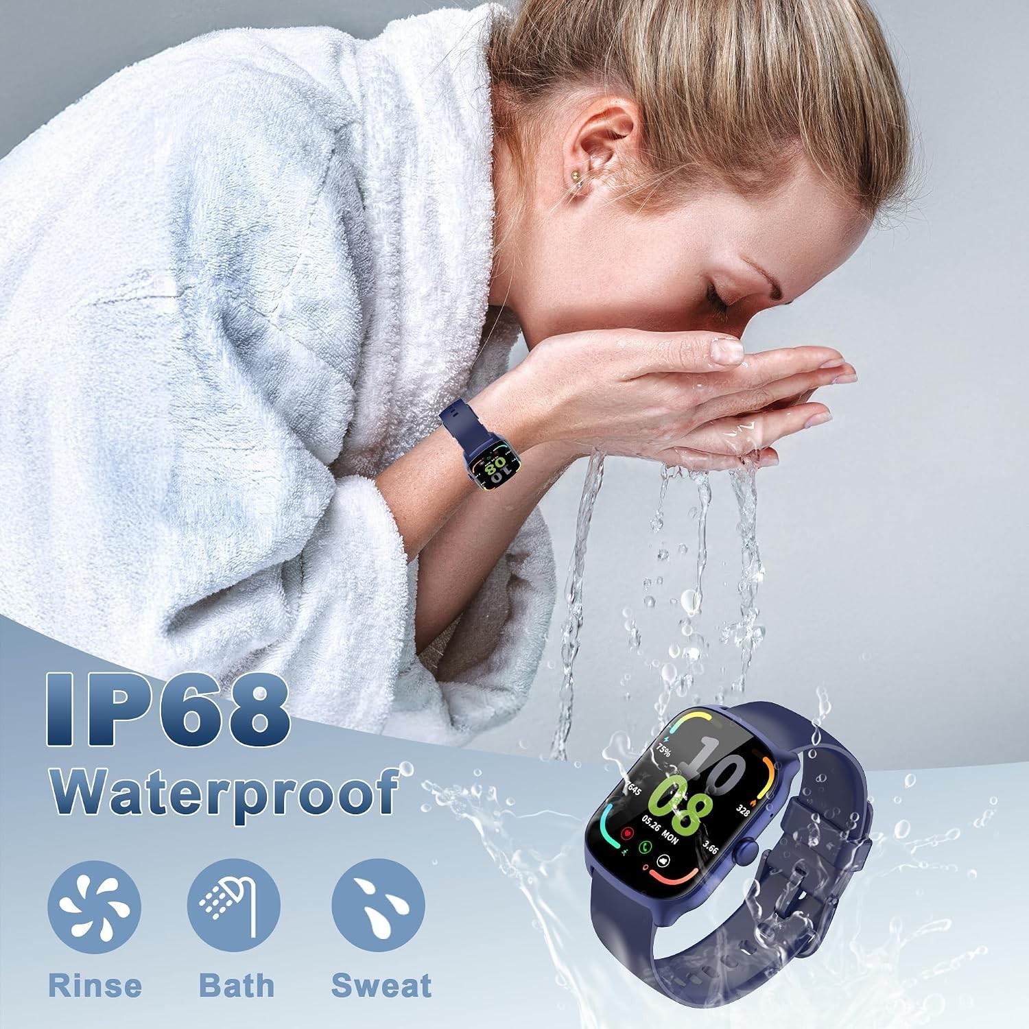 1.95” Reloj Inteligente Para Hombre Mujer Compatible Con iPhone Android Samsung