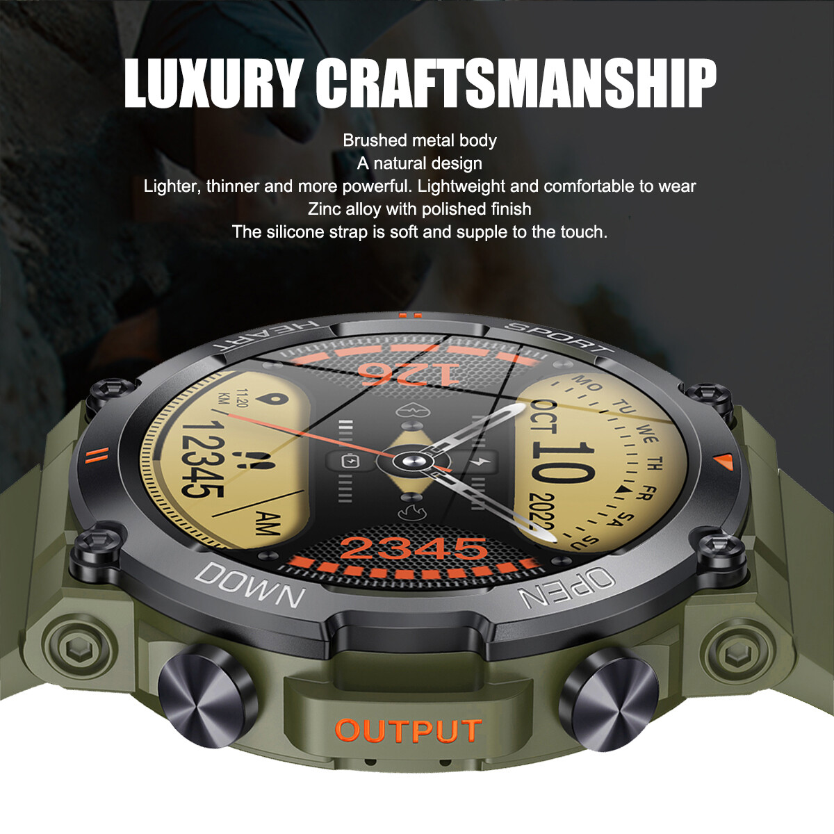 Military Smart Watch for Men(Answer /Make Calls) Rugged Tactical Fitness Tracker