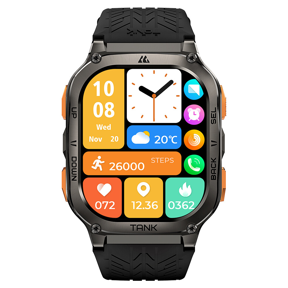 2024 AMAZTIM TANK M3 ULTRA GPS Smart Watch 480mAh Big Battery for IOS Android