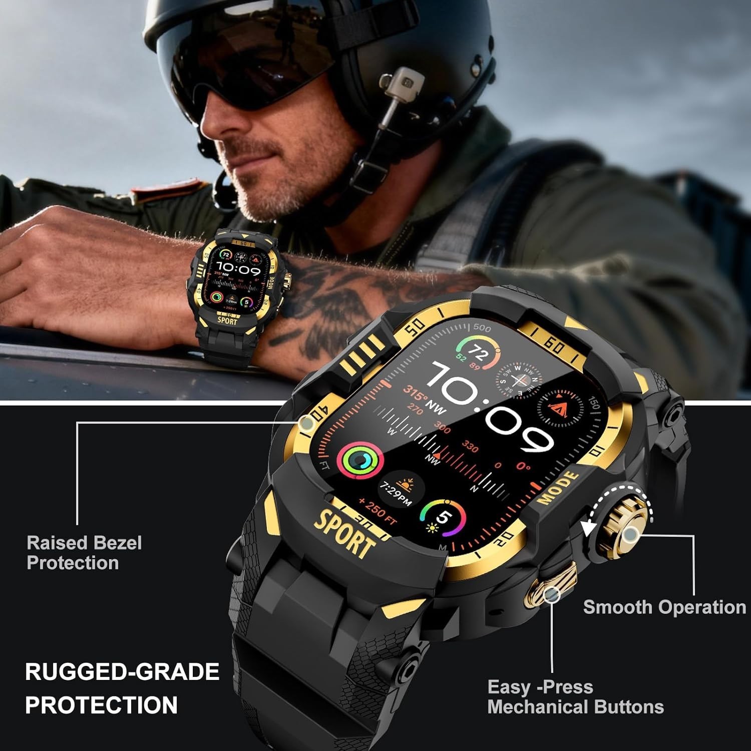 Heavy Duty Strap Compatible with Apple Watch Ultra 49mm, Military Grade