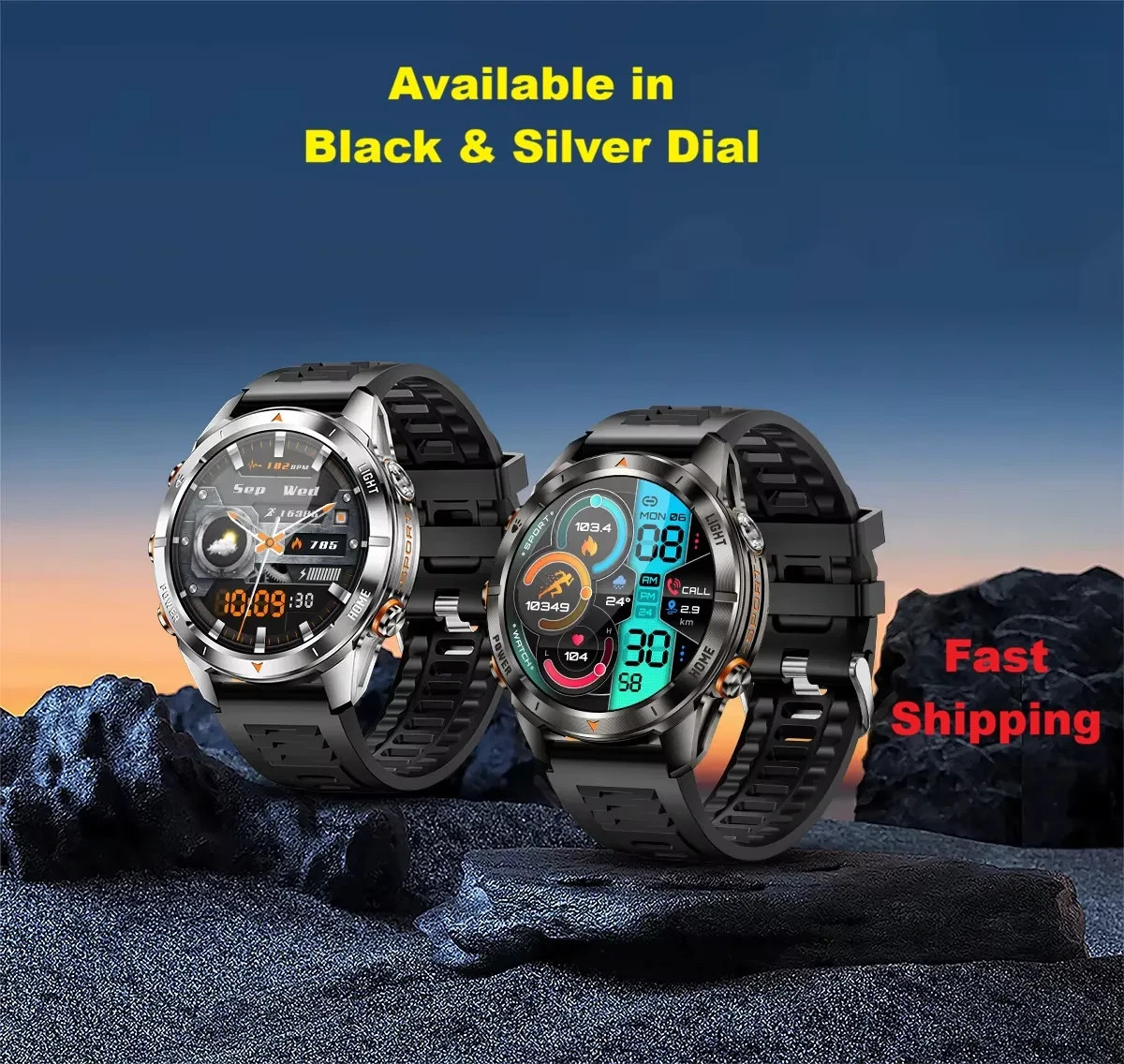 Smart Watch 1.46″ HD Military Style Xmas Gift Call Tracker Sport Fitness 515mAh