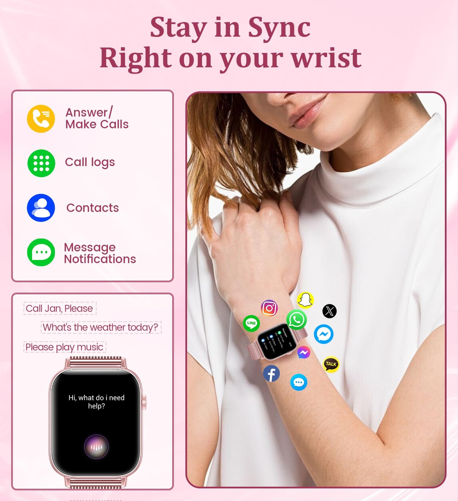 1.83” Smart Watch for Women with Bluetooth Call (Answer/Dial), Activity Fitn…