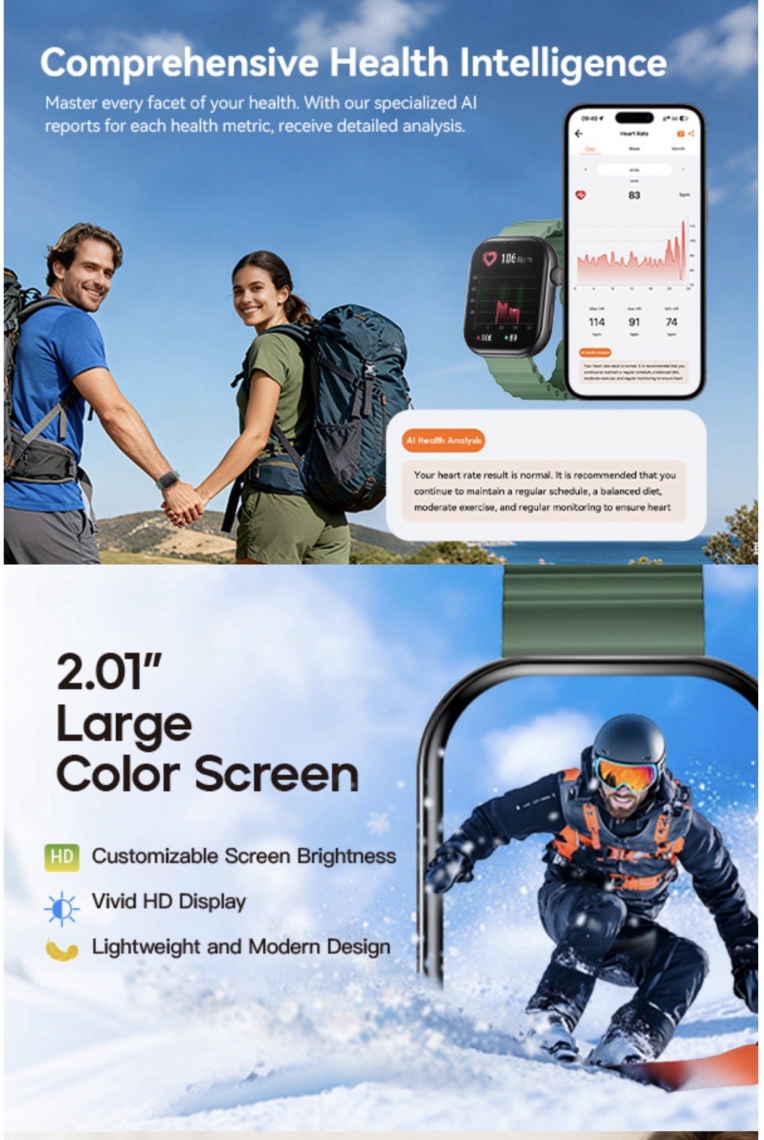 AURAFIT F39 Full screen Smart Watch – Stylish Watch For Men Or Woman – Brand New
