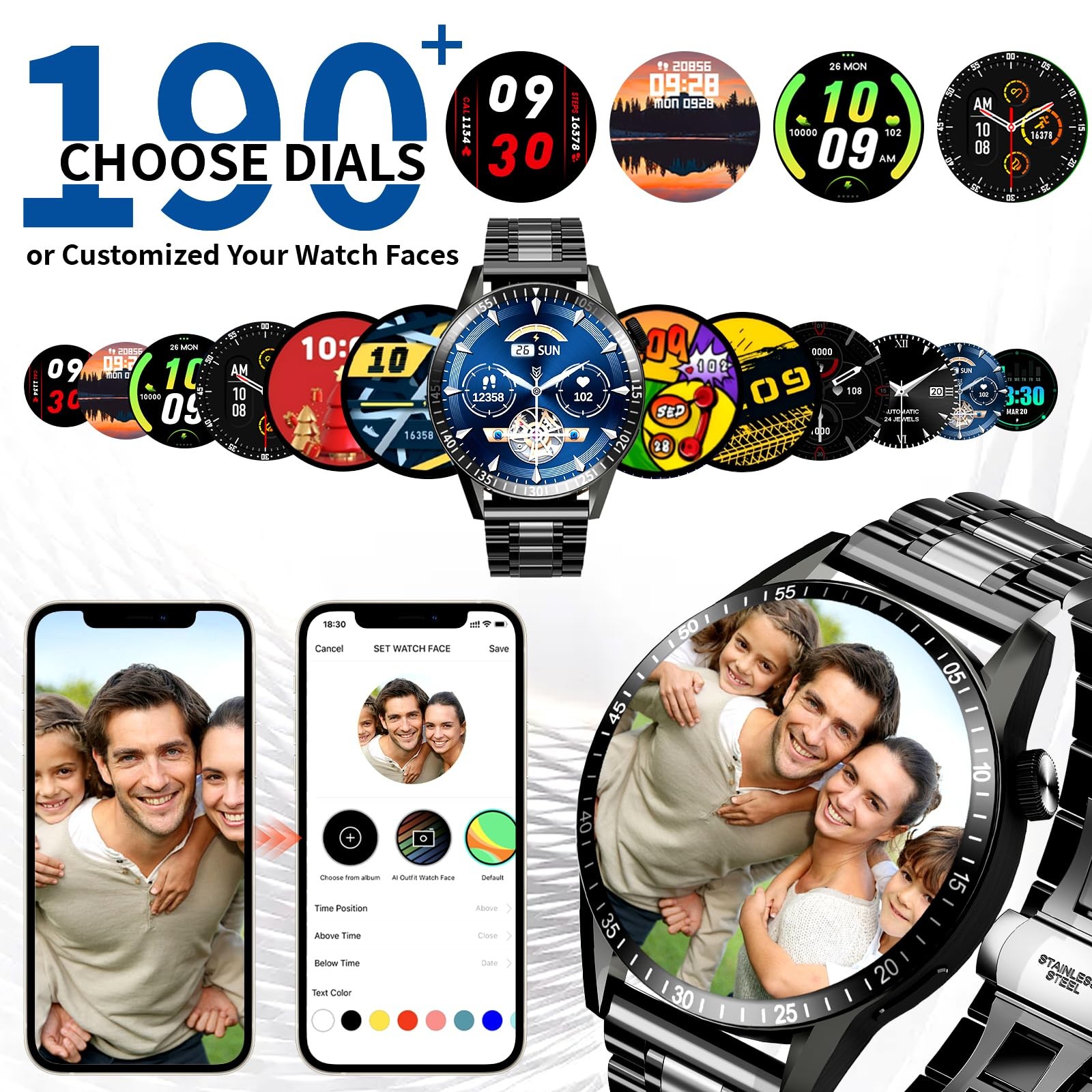 for Men, 1.39″ HD Display, 190+ Sports