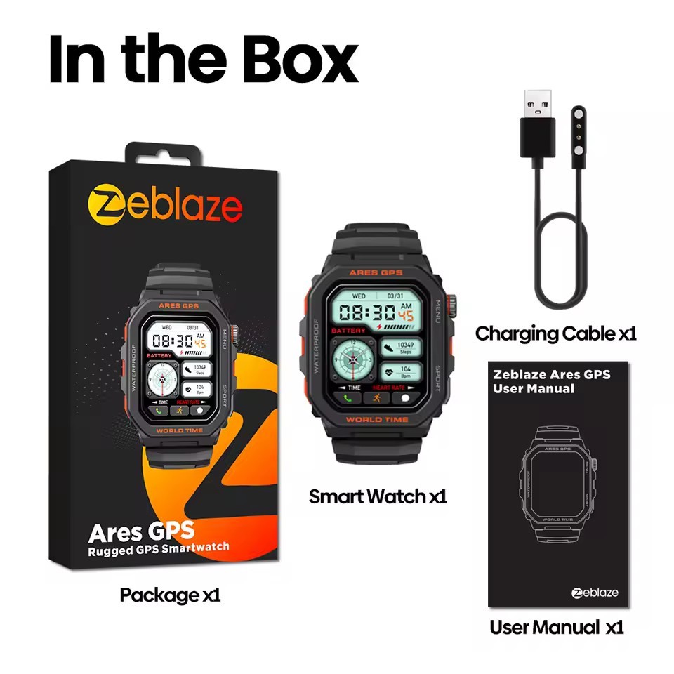 SmartWatch Zeblaze Ares GPS, Alexa, Voice calls, hear Rate, Activity Tracker, BT
