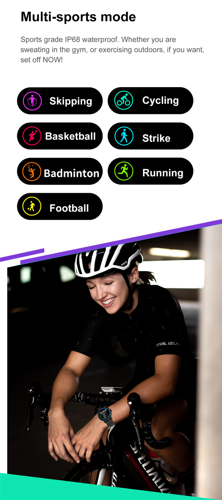 Smart Watch Touch Screen Waterproof Pedometer Activity Tracker for Women Men