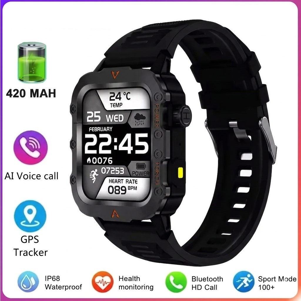 2025 Military Smart Watch GPS Bluetooth Call Fitness Tracker for Android iOS