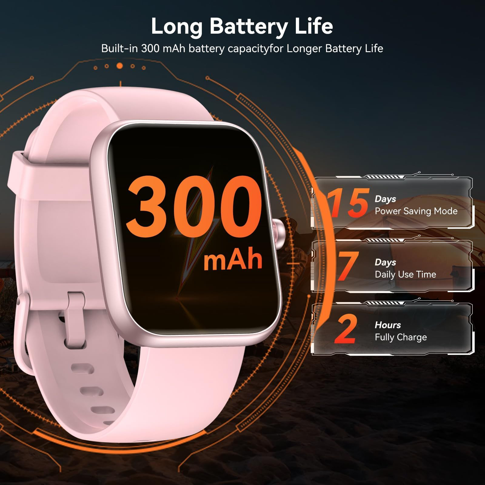 Smart Watch, Alexa Built-in Voice Assistant, 1.83″ HD 1.83 inch, Pink