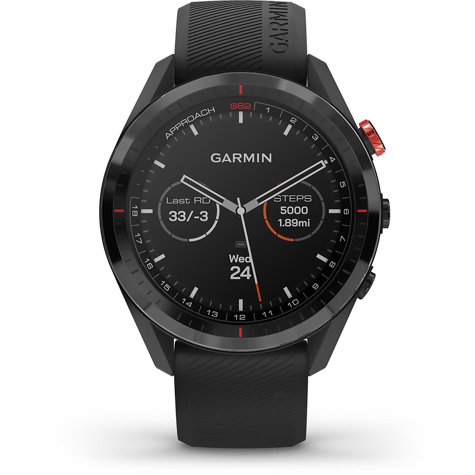 Garmin Approach S62 Black – Full Color, 14,000+ Courses, Shot Tracking and More