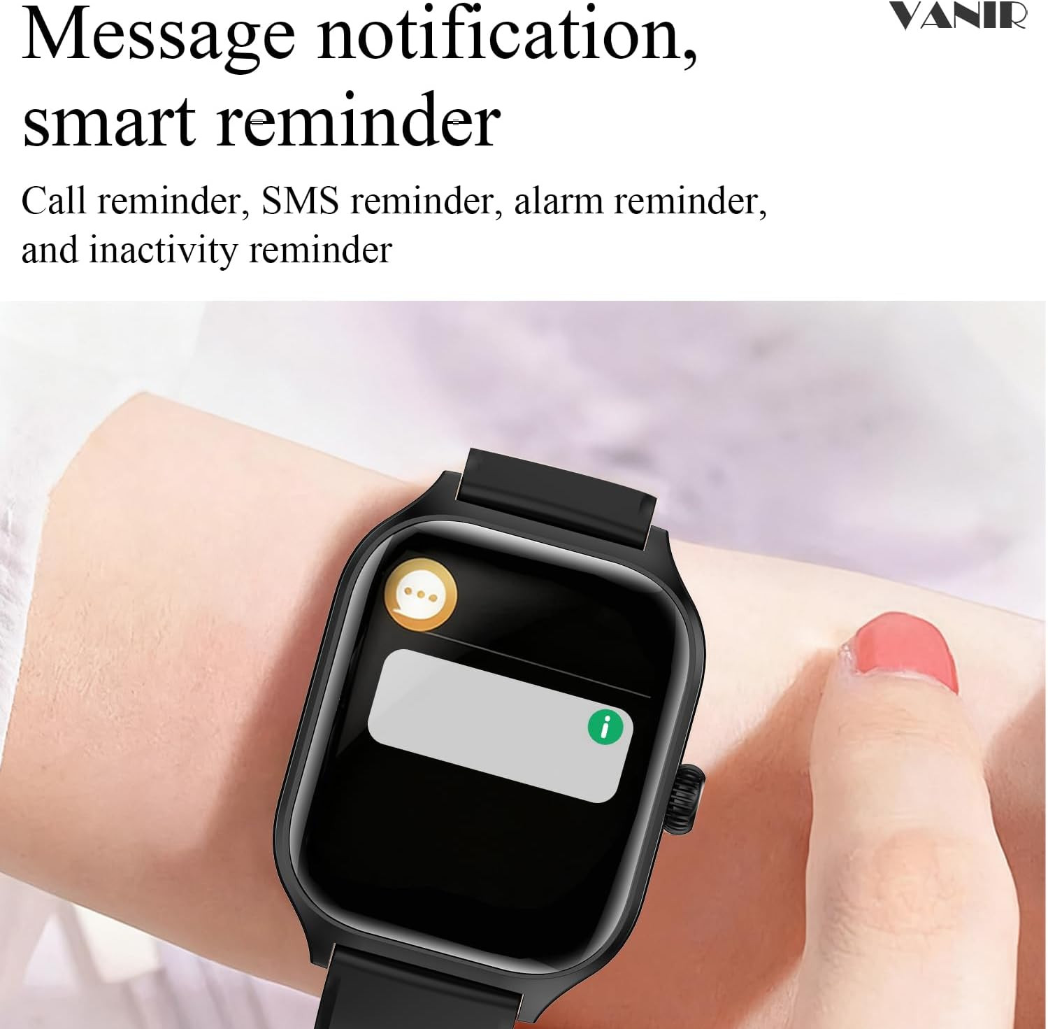 VANIR Smart Watch 2.01″ Large HD Display – Bluetooth Calling, Fitness Tracker, M