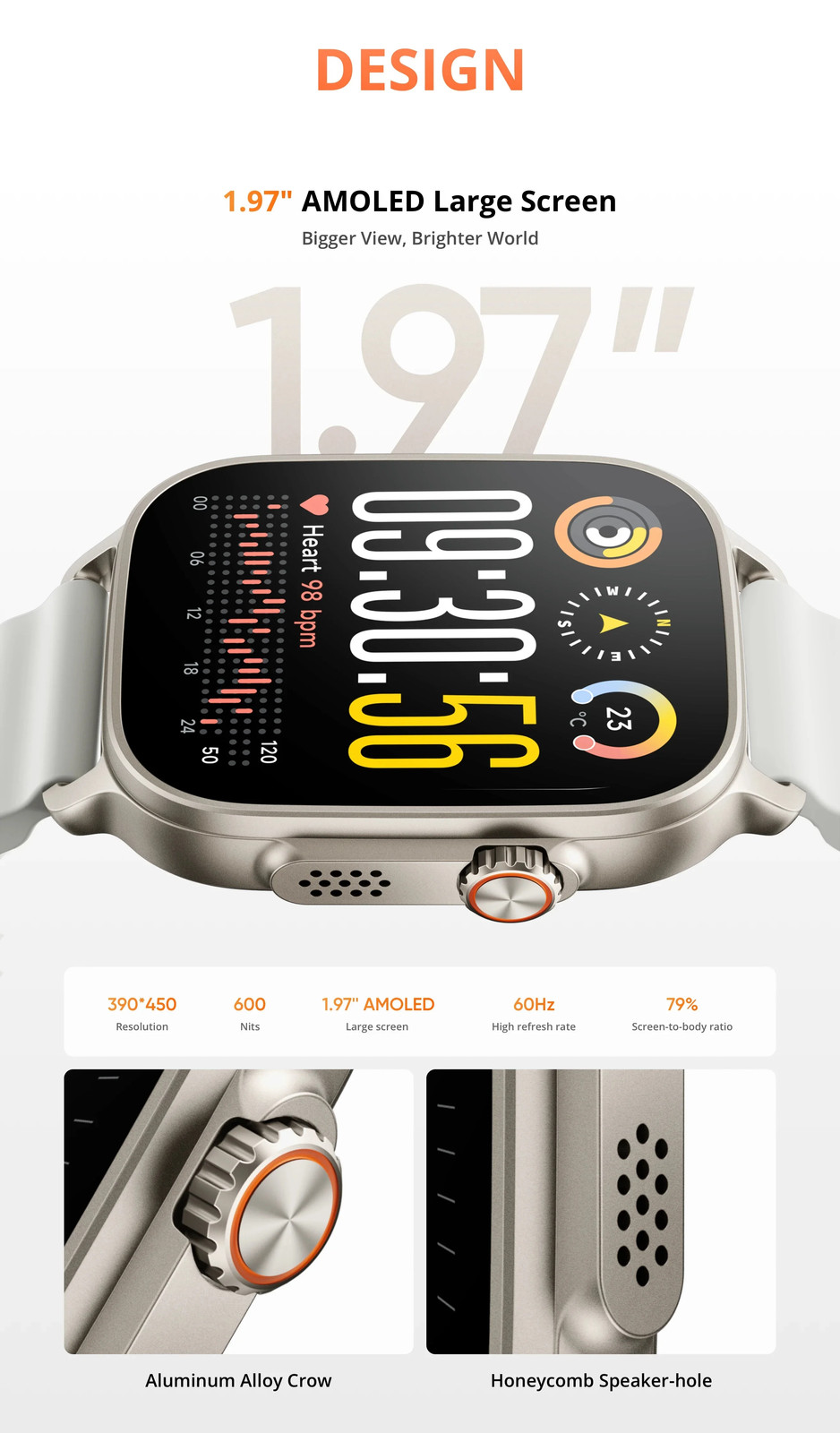realme watch 5 1.97″ 600nits AMOLED 460mAh+Support GPS GNSS Global Version