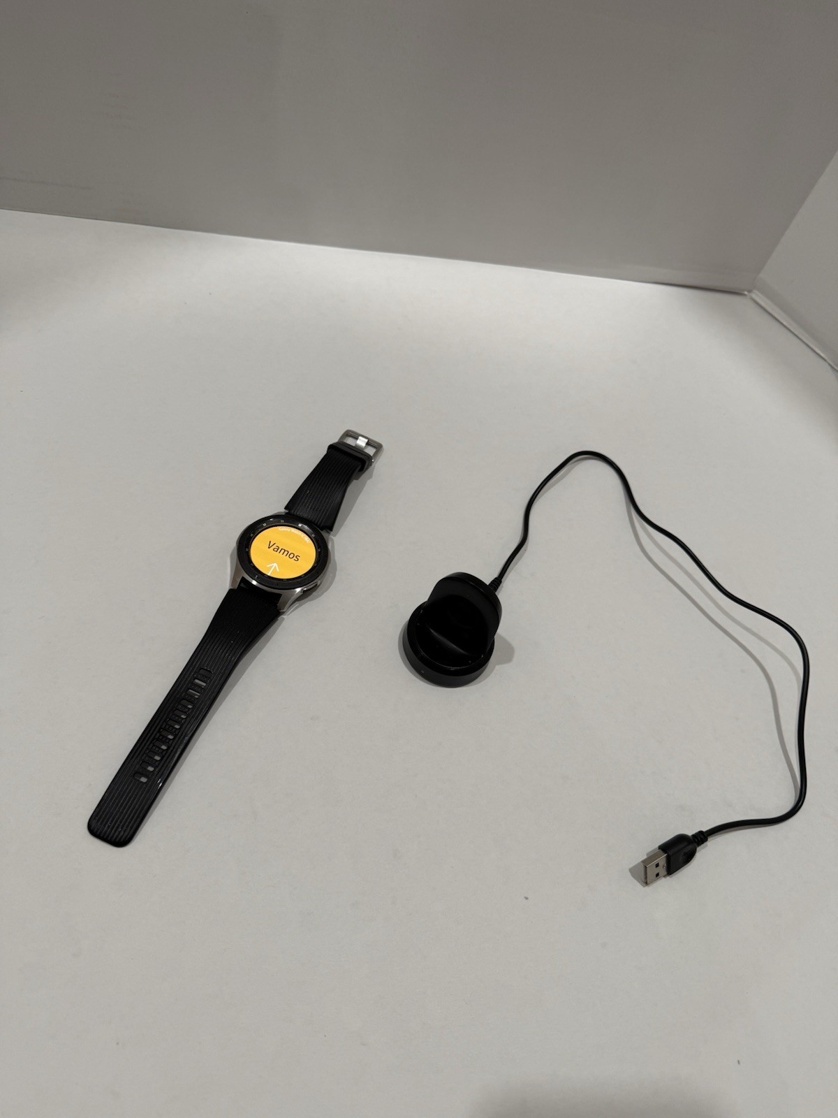 Samsung Galaxy Watch SM-R800 46mm Silver Case Black Band w