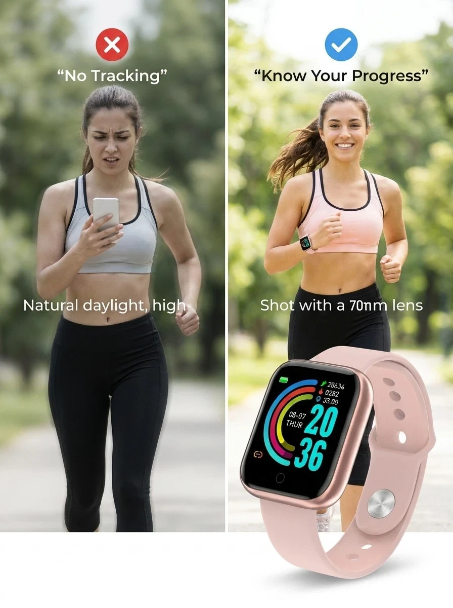 Fitness Smart Watch Activity Tracker for Android iOS Bluetooth Touch Screen