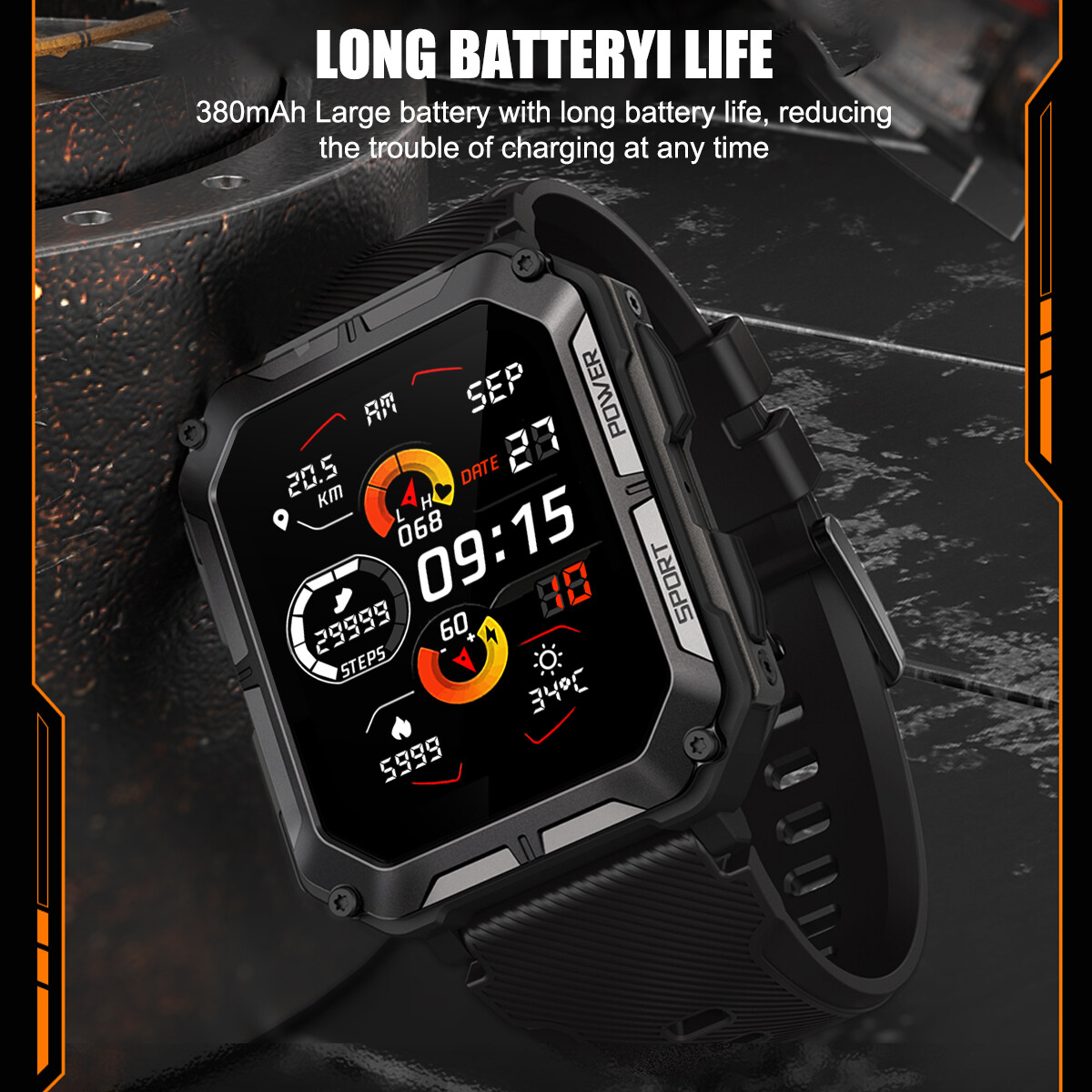 Men Tactical Military Smart Watches Health Tracker Waterproof for ios/Android US