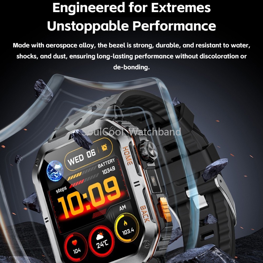 Military Smart Watch For Men (Answer/Make Call) Sport Fitness 1000mAh Waterproof