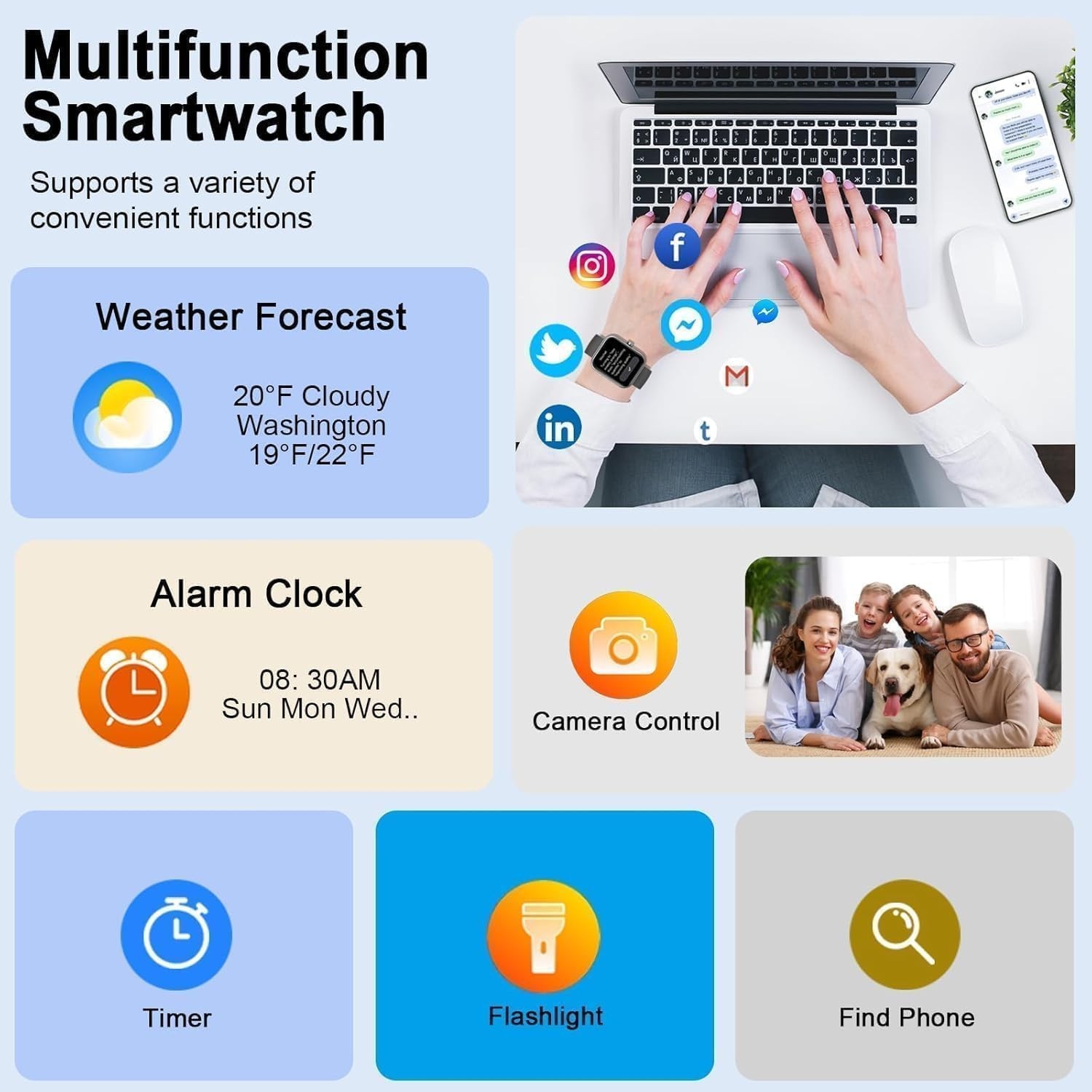 Women’s Smart Watch Bluetooth SmartWatch For Apple iPhone iOS and Android