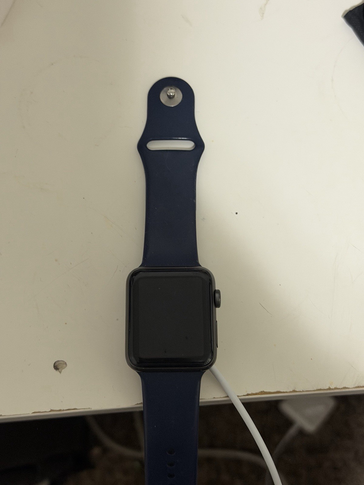 Apple Watch Series 3 42mm Black Aluminum Case Blue Silicone Band 8GB BT