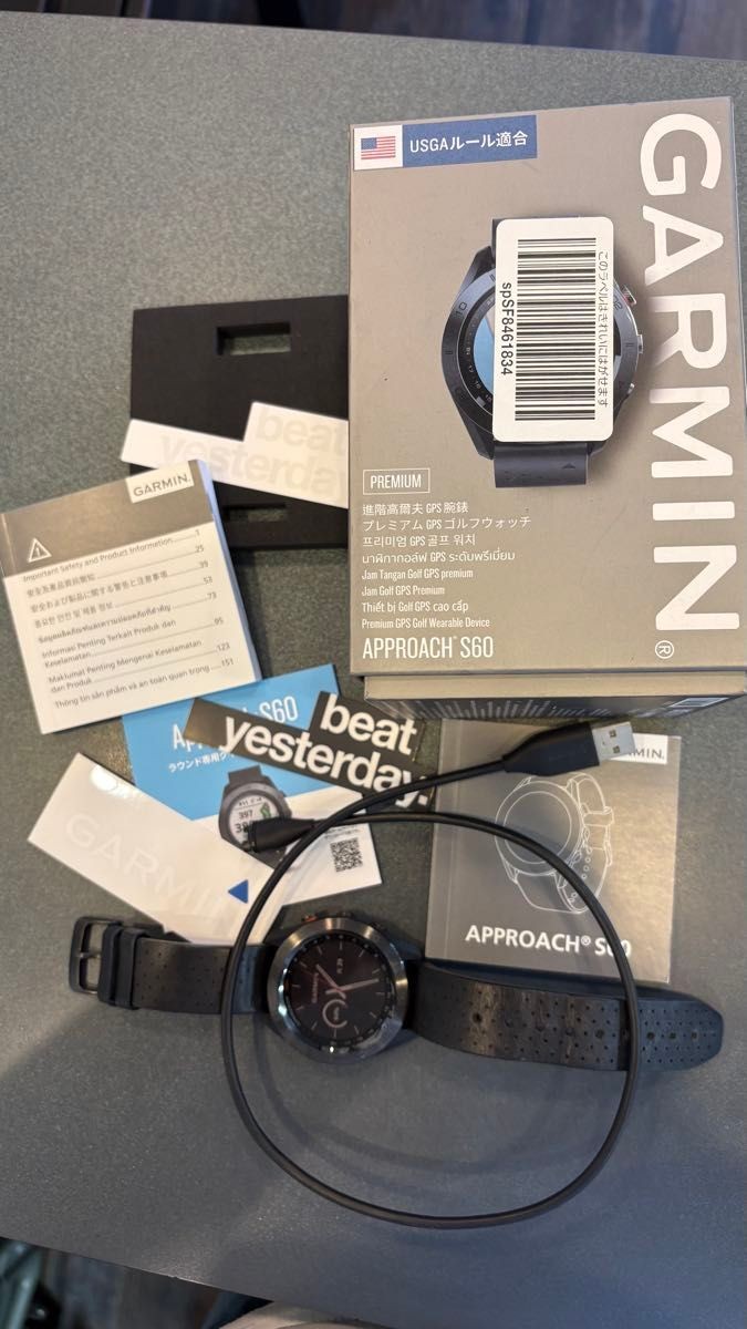 GARMIN Approach S60 Premium Golf GPS Watch 1.2in Touchscreen Used