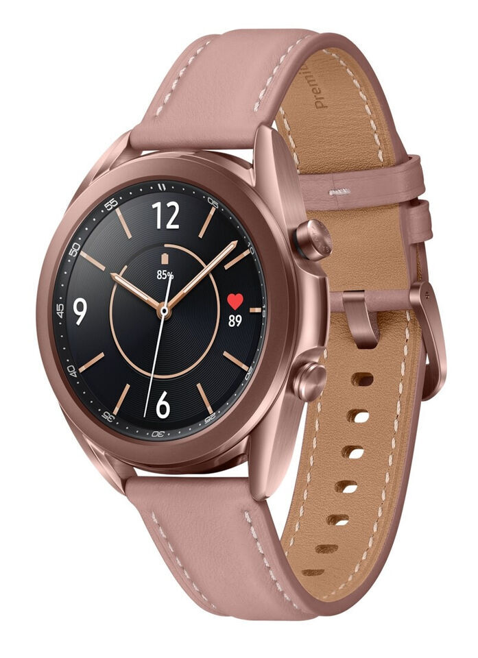 Samsung Galaxy Watch3 SM-R850 41mm Stainless Steel Case with Leather Strap -…