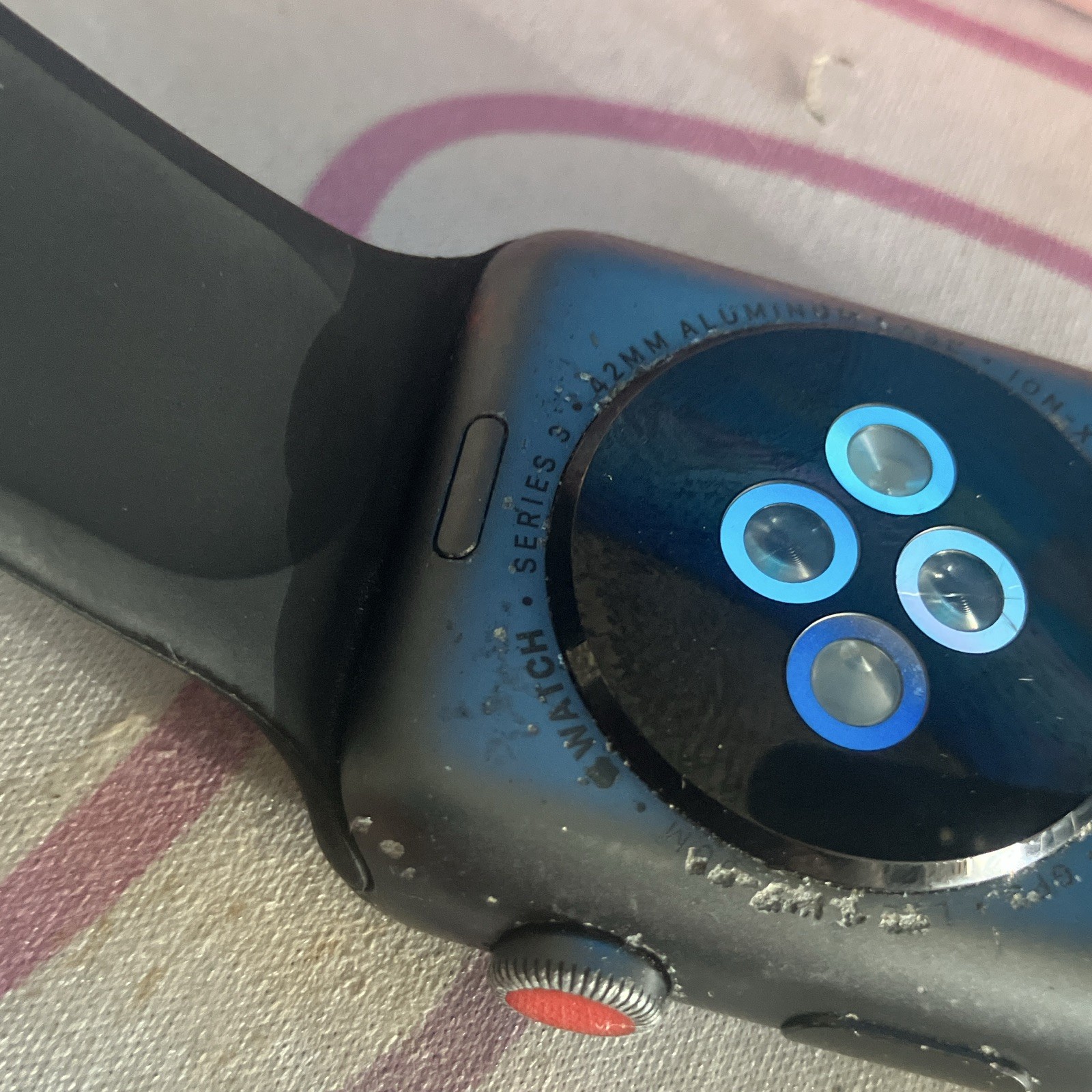 Apple Watch Series 3 42mm Space Gray Aluminum 8GB Unlocked Black Band