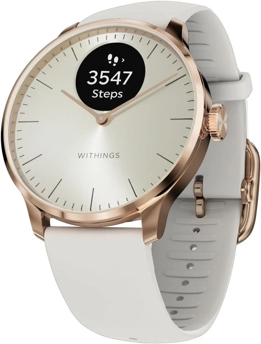 Withings ScanWatch Light – Sleep Monitor Smart Watch – Rose Gold Beige – 37mm NW