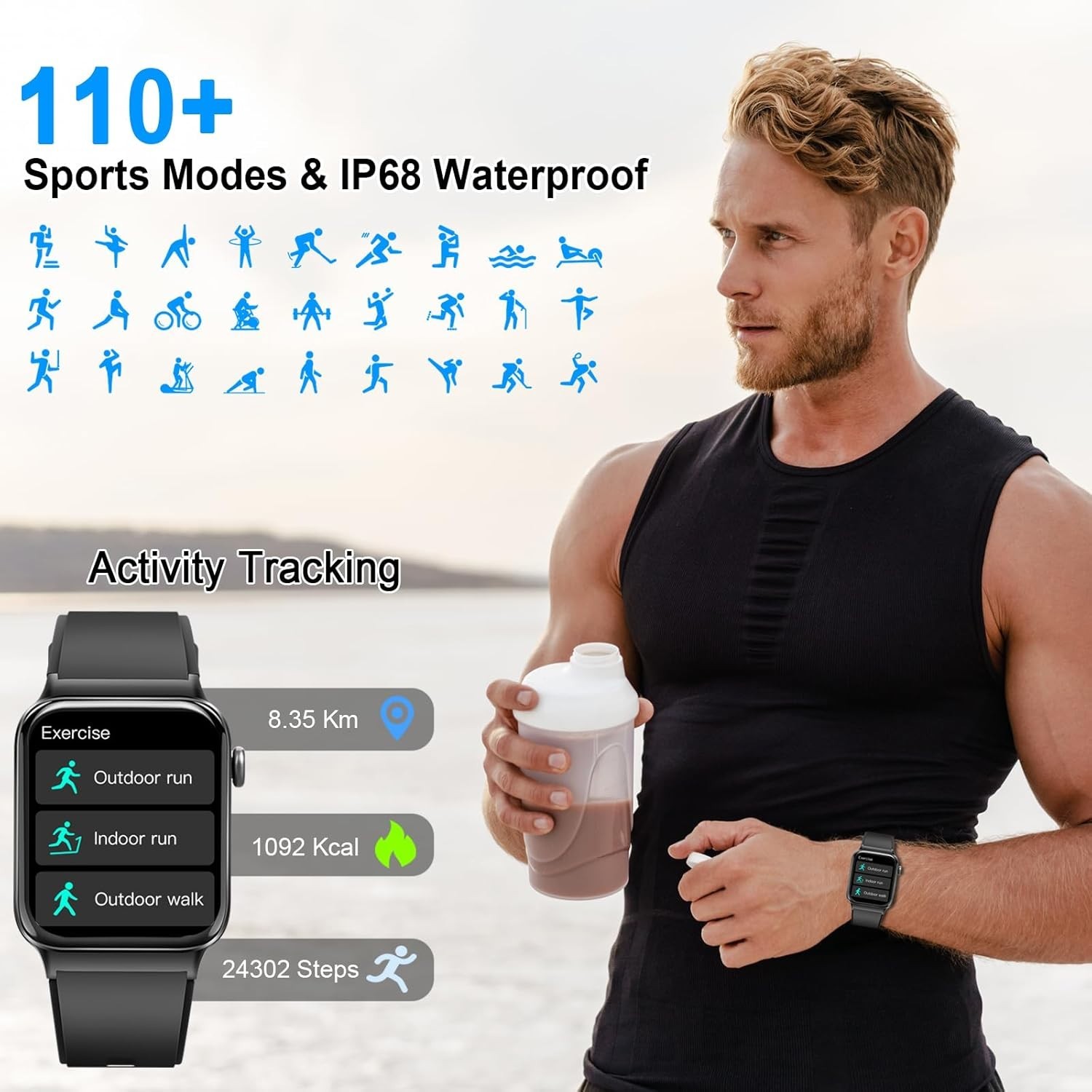 Women’s Smart Watch Bluetooth SmartWatch For Apple iPhone iOS and Android