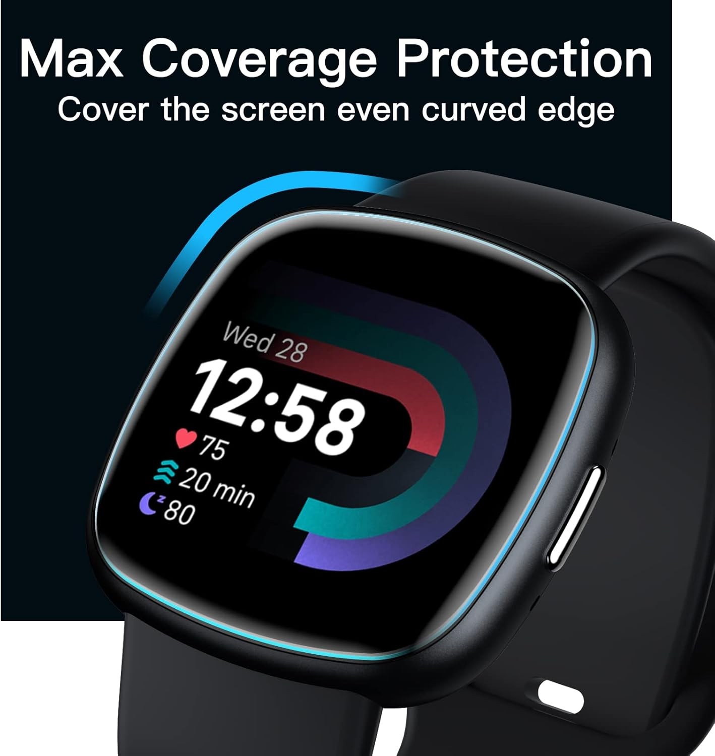 6-Pack Screen Protector for Fitbit Versa 4/Sense 2 Anti-Scratch TPU Film