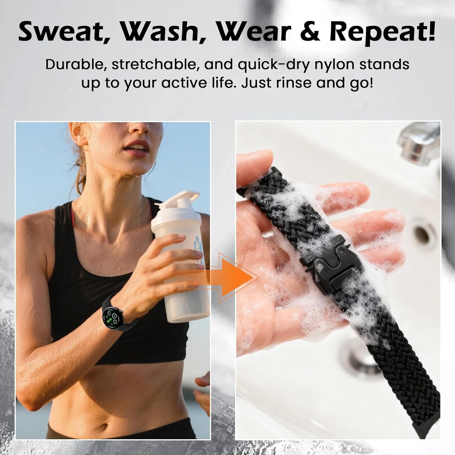 Stretchy Nylon Strap Compatible with Google Pixel Watch 41mm 45mm