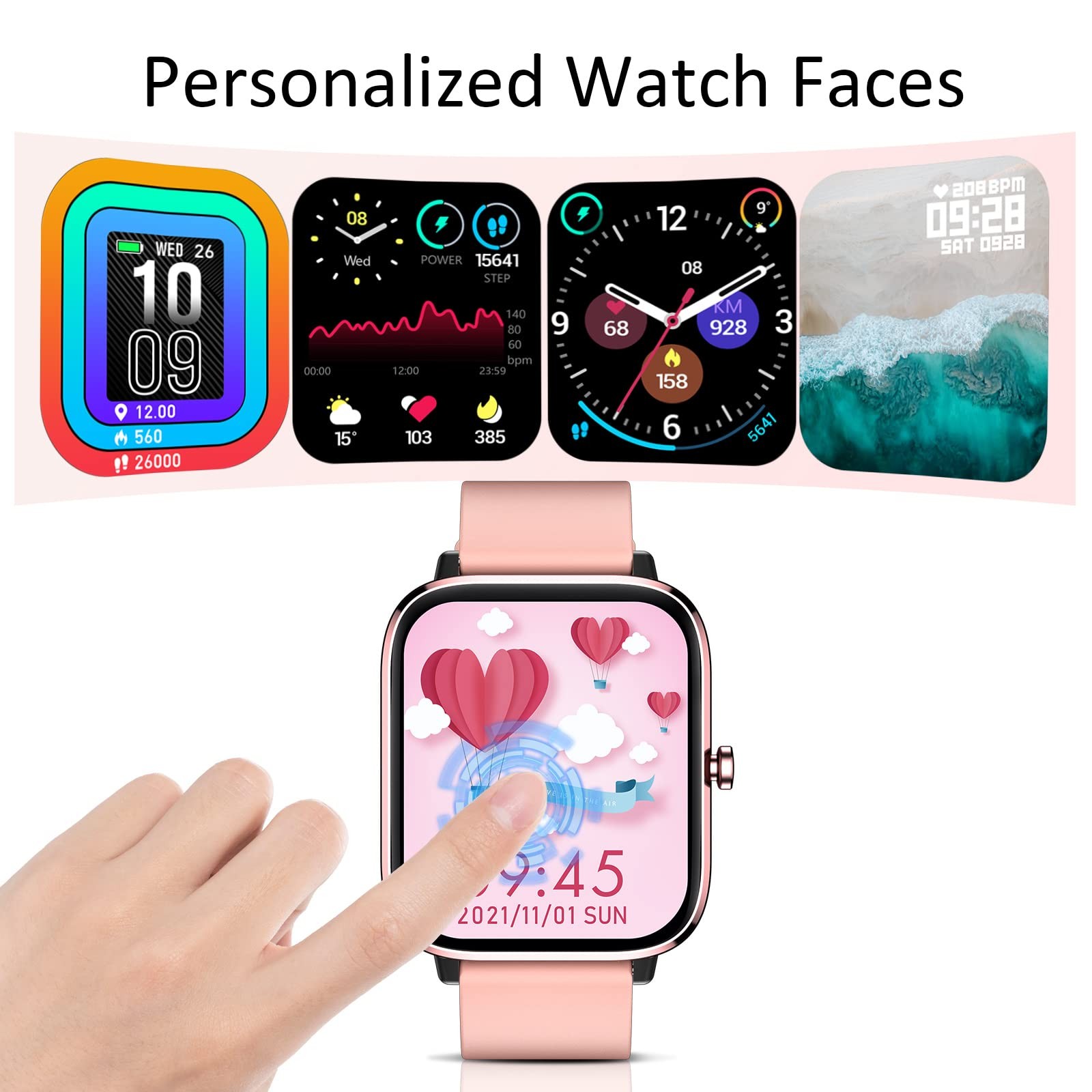 Reloj Inteligente De Pulsera Con Bluetooth Para Mujer Android y iOS iPhone 2026
