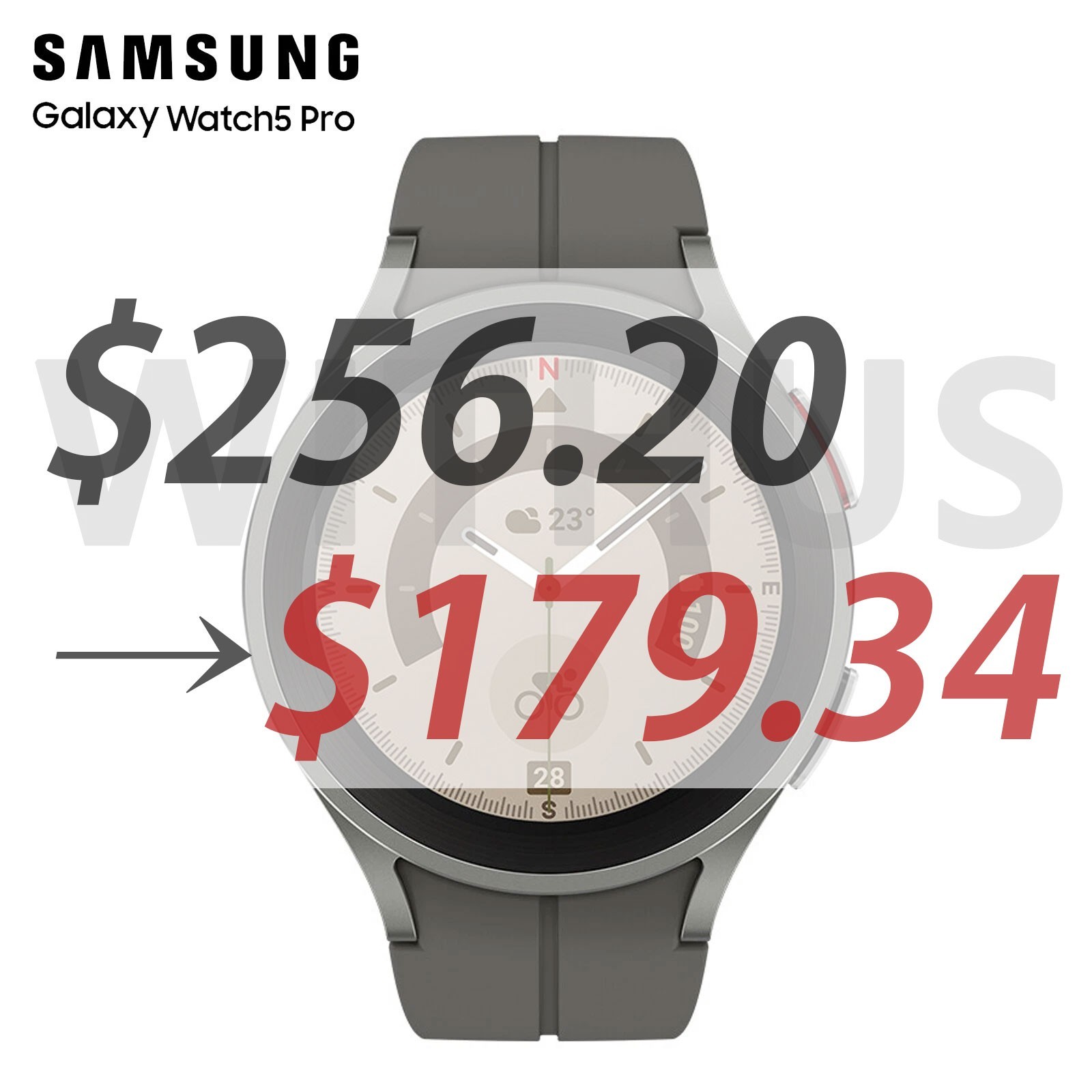 [CLEARANCE]SAMSUNG Galaxy Watch5 Pro 45mm SM-R920N Titanium Smartwatch Bluetooth