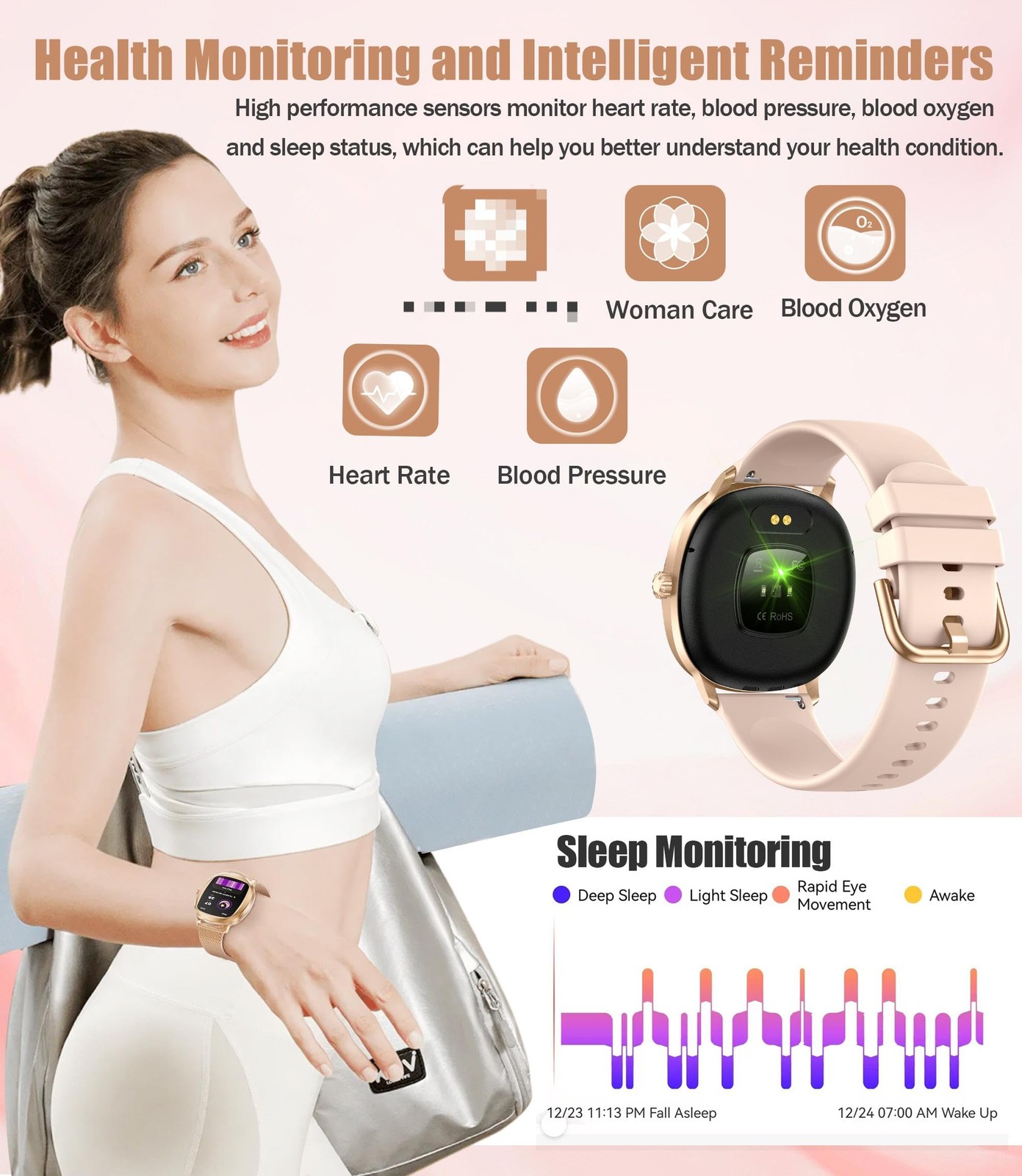 Watches for , 1.72″ for Android Phones with Heart Rate/Sleep Monitor, 100+ Sp…
