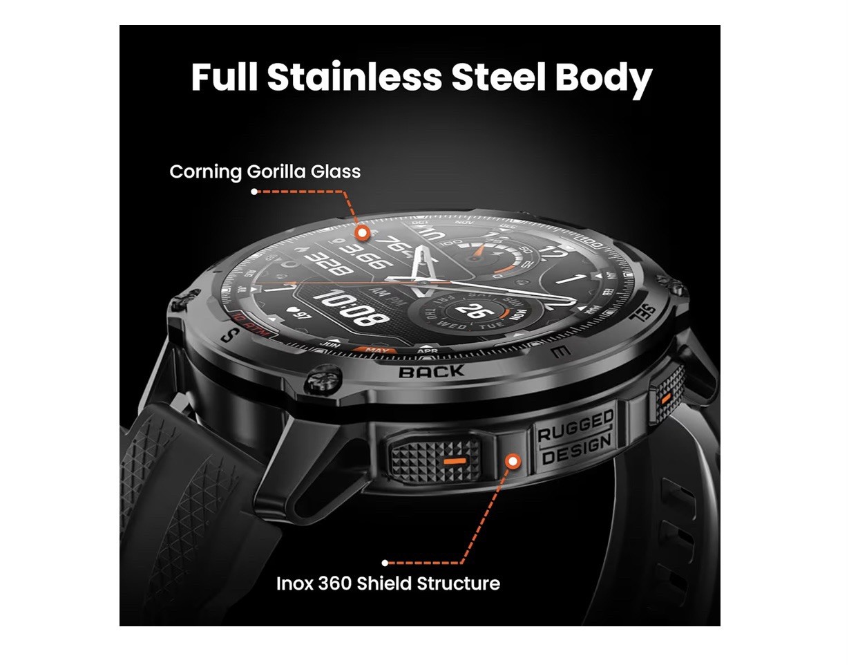 KOSPET Tank T4 Smart Watch for Men, Full Stainless Steel, 6 Satellite GPS