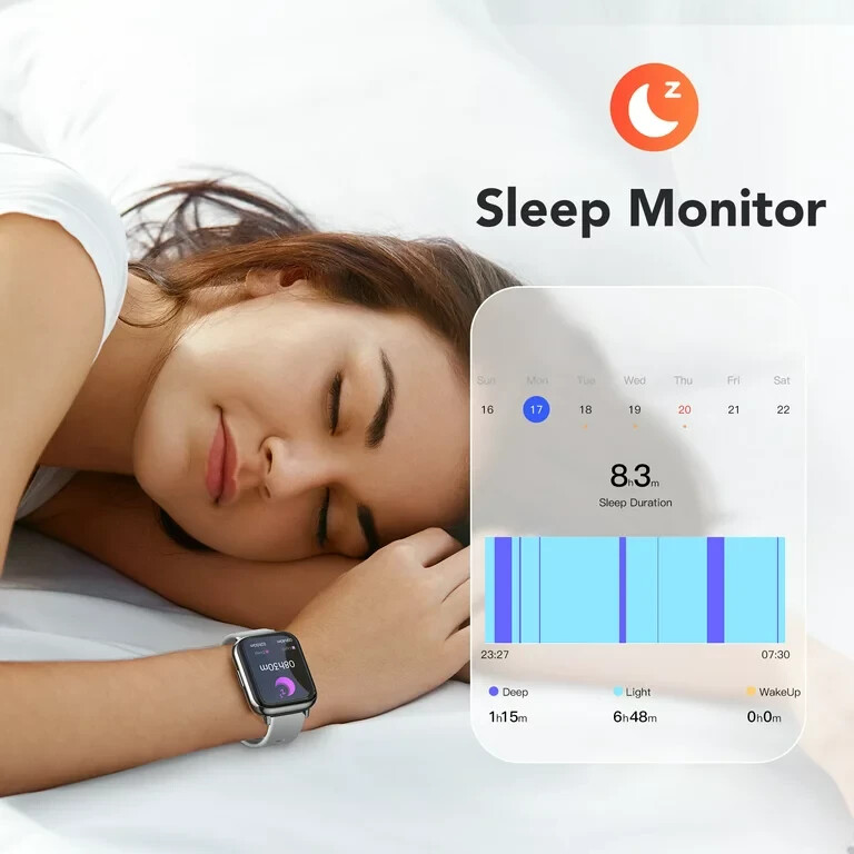 AGPTEK Smart Watch, 1.69 inch Touch Screen Fitness Tracker, Model LW31 Silver