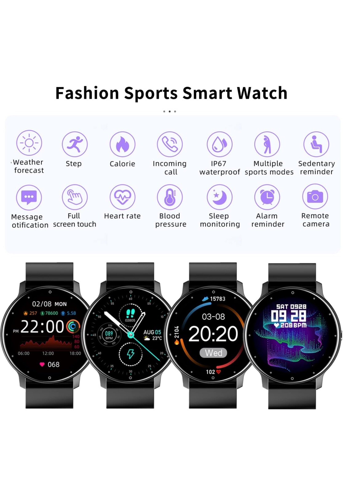 Reloj Inteligente MUJER HOMBRE Smart Watch Universal for Telefono Bluetooth
