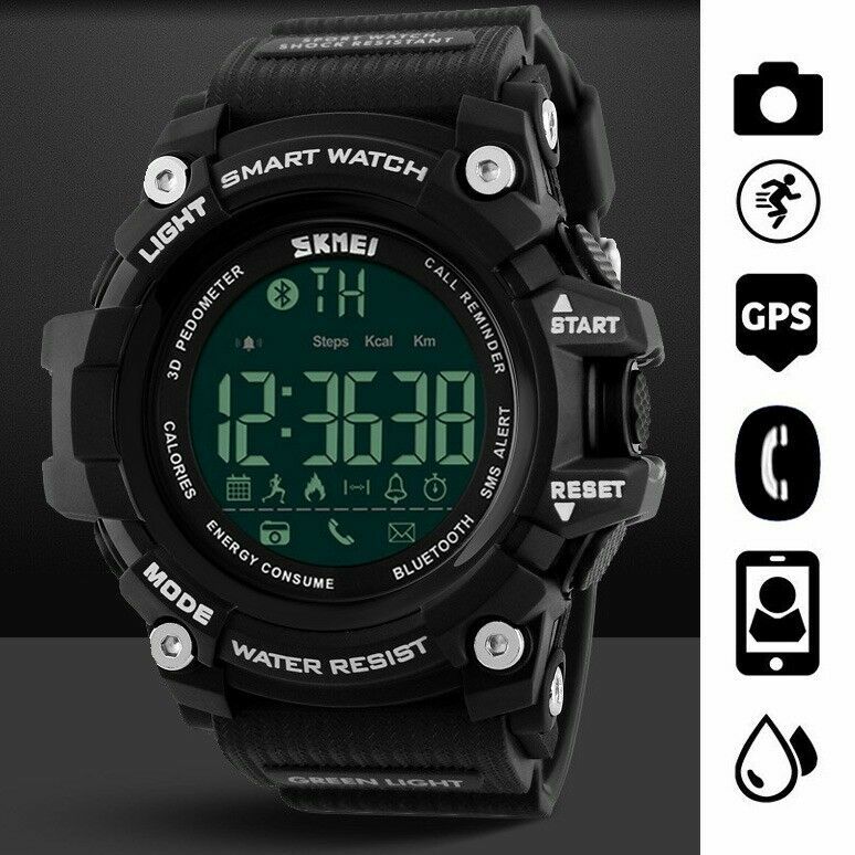 Bluetooth Waterproof Sport Smart Watch Phone Mate For Android IOS iPhone Samsung