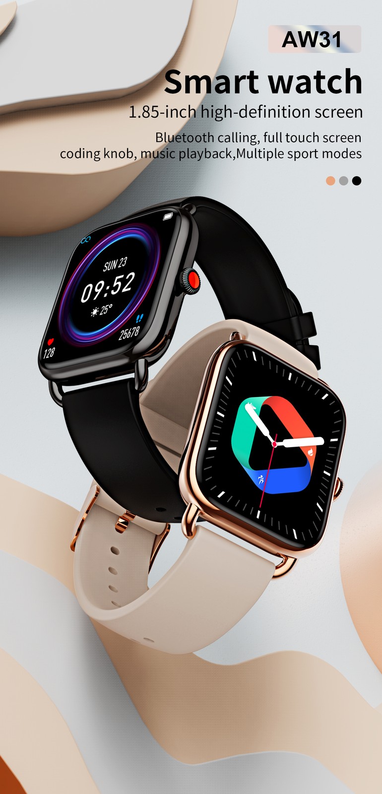 Smartwatch Men/Women Watch Bluetooth Call IP67 Fashion For iOS and Android