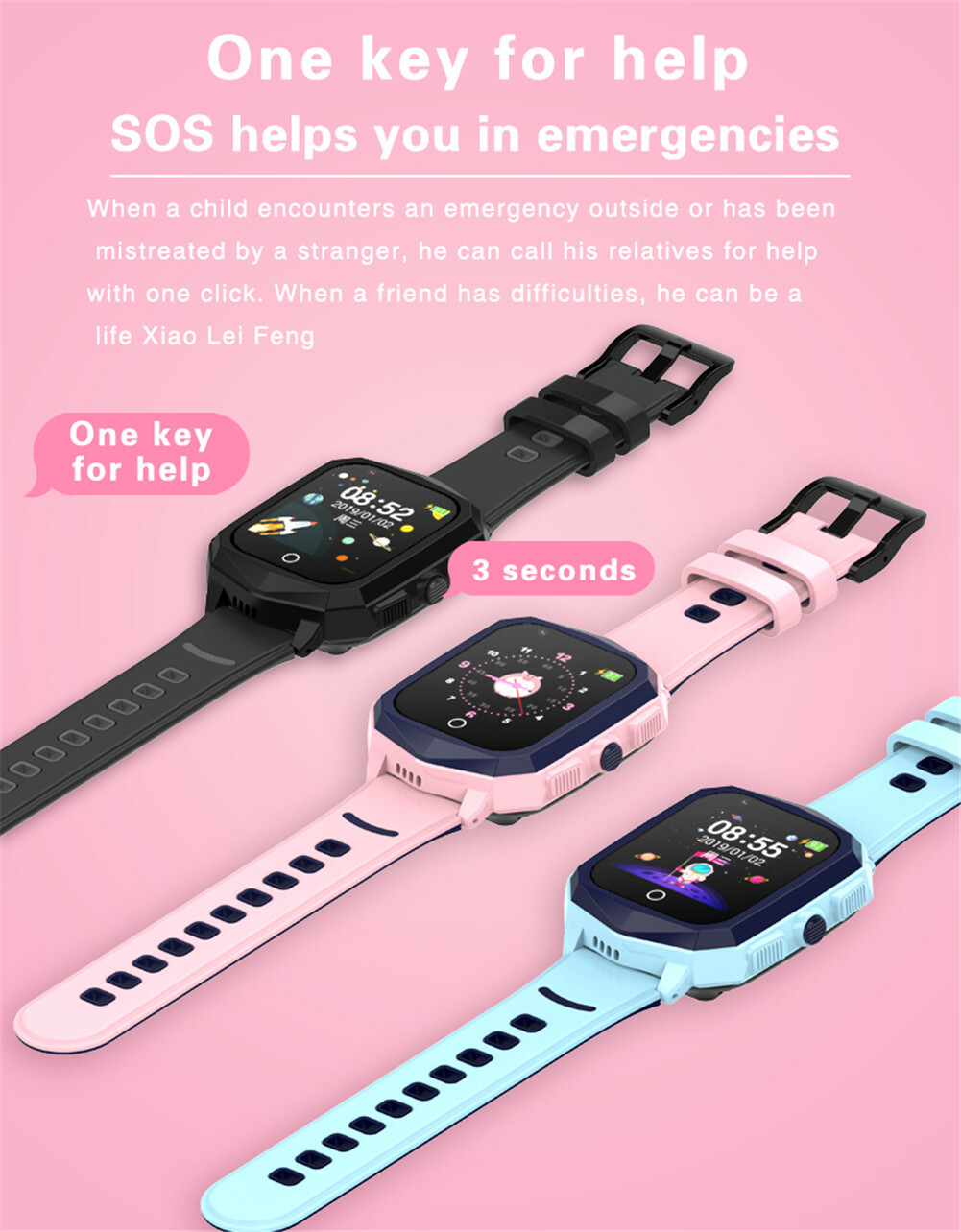 Kids Smart Watch for Boys Girl 4G Smartwatch Anti-Lost Tracker Camera Voice Chat