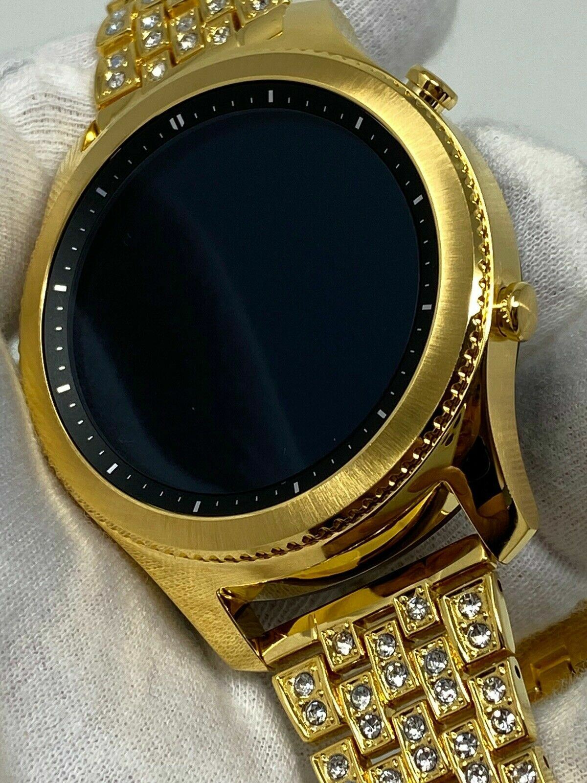 Custom 24K GOLD Plated Samsung Gear S3 Classic DIAMOND Rhinestone Band