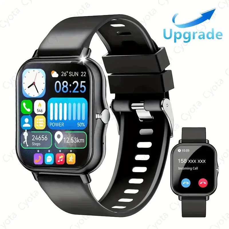 Y13 Smart Watch 1.69″ Full Touch Color Screen Fitness Tracker Bluetooth Call BLK